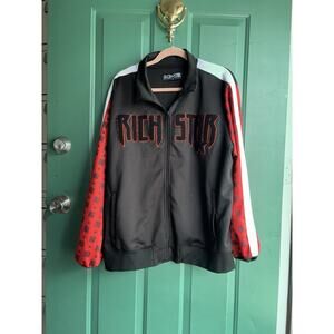 Rich Star 3x Logo Allover Block Track Jacket Red Black